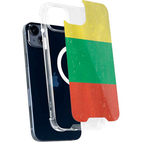 Lithuania Flag Distressed iPhone 14 Plus MagSafe Case